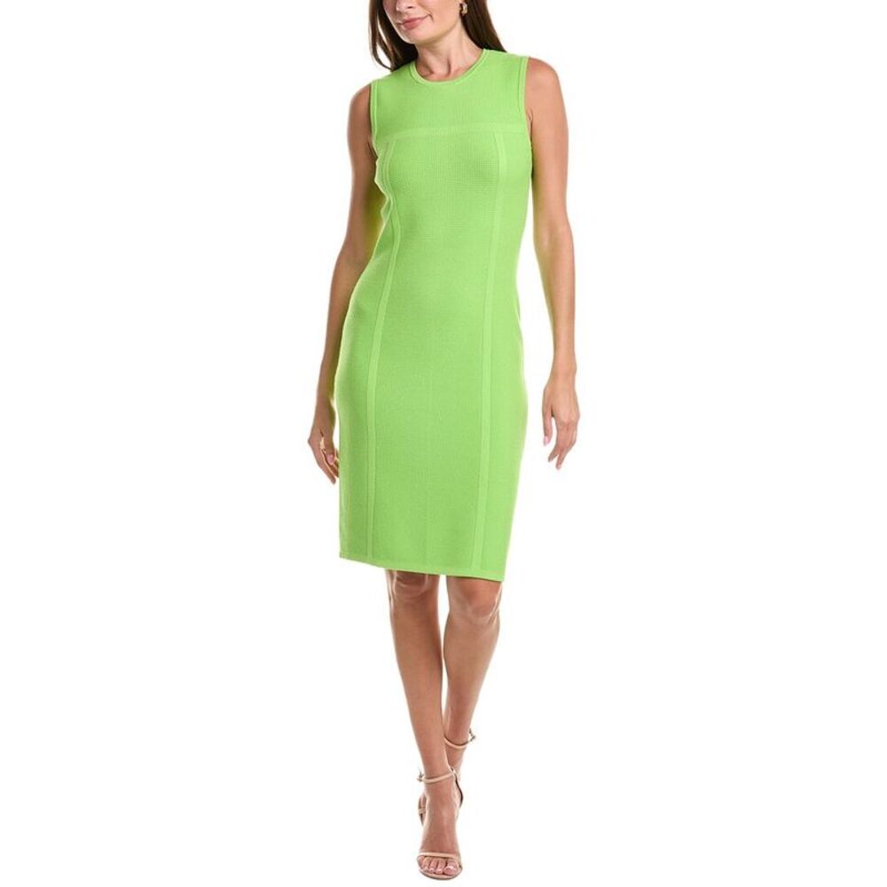 St. John Womens Pique Crew Dress, Green